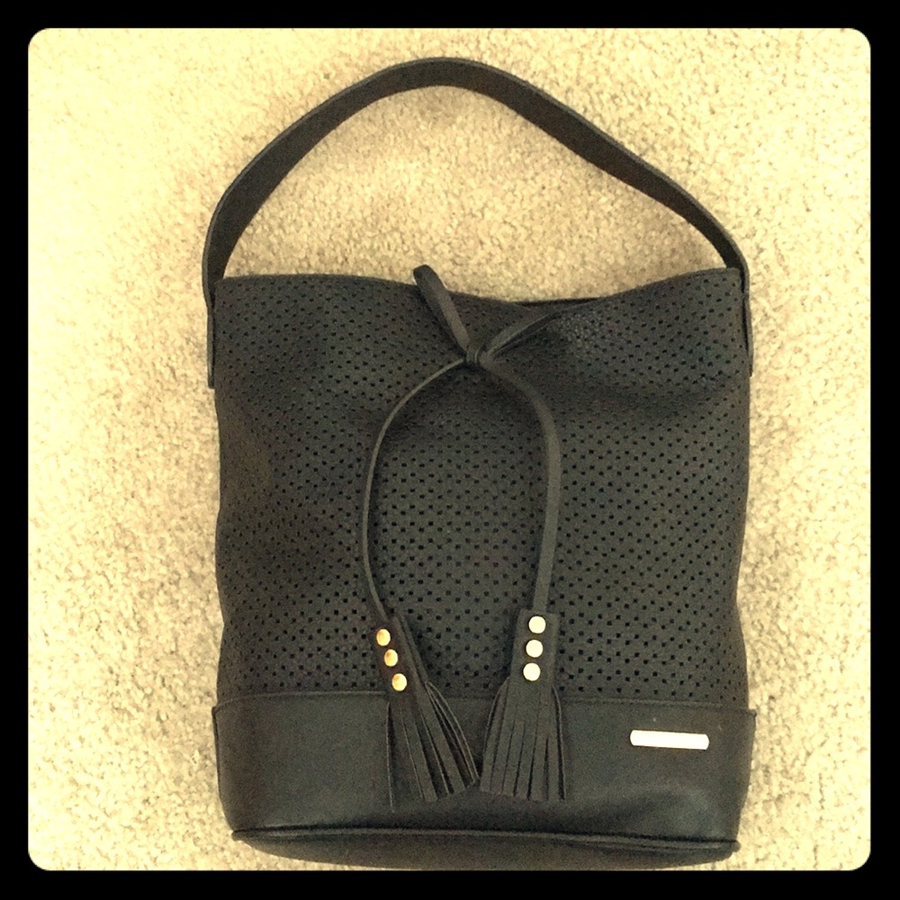 Like Dreams Chic Black Leather Shoulder Bag